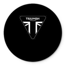 Коврик круглый с принтом Triumph 4 в Кировске, резина и полиэстер | круглая форма, изображение наносится на всю лицевую часть | moto | triumph | мотоцикл | мотоциклы | триумф