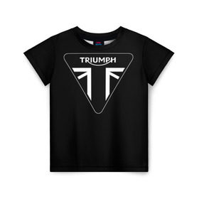 Детская футболка 3D с принтом Triumph 4 в Кировске, 100% гипоаллергенный полиэфир | прямой крой, круглый вырез горловины, длина до линии бедер, чуть спущенное плечо, ткань немного тянется | Тематика изображения на принте: moto | triumph | мотоцикл | мотоциклы | триумф