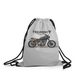 Рюкзак-мешок 3D с принтом Triumph 2 в Кировске, 100% полиэстер | плотность ткани — 200 г/м2, размер — 35 х 45 см; лямки — толстые шнурки, застежка на шнуровке, без карманов и подкладки | Тематика изображения на принте: moto | triumph | мотоцикл | мотоциклы | триумф