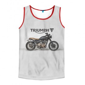 Мужская майка 3D с принтом Triumph 2 в Кировске, 100% полиэстер | круглая горловина, приталенный силуэт, длина до линии бедра. Пройма и горловина окантованы тонкой бейкой | Тематика изображения на принте: moto | triumph | мотоцикл | мотоциклы | триумф