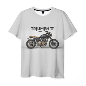 Мужская футболка 3D с принтом Triumph 2 в Кировске, 100% полиэфир | прямой крой, круглый вырез горловины, длина до линии бедер | moto | triumph | мотоцикл | мотоциклы | триумф