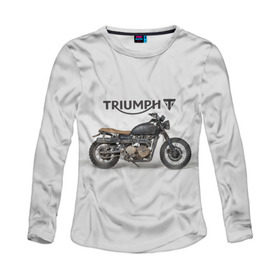 Женский лонгслив 3D с принтом Triumph 2 в Кировске, 100% полиэстер | длинные рукава, круглый вырез горловины, полуприлегающий силуэт | moto | triumph | мотоцикл | мотоциклы | триумф