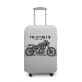 Чехол для чемодана 3D с принтом Triumph 2 в Кировске, 86% полиэфир, 14% спандекс | двустороннее нанесение принта, прорези для ручек и колес | moto | triumph | мотоцикл | мотоциклы | триумф