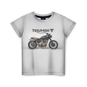 Детская футболка 3D с принтом Triumph 2 в Кировске, 100% гипоаллергенный полиэфир | прямой крой, круглый вырез горловины, длина до линии бедер, чуть спущенное плечо, ткань немного тянется | Тематика изображения на принте: moto | triumph | мотоцикл | мотоциклы | триумф