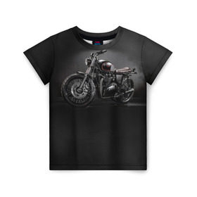 Детская футболка 3D с принтом Triumph 1 в Кировске, 100% гипоаллергенный полиэфир | прямой крой, круглый вырез горловины, длина до линии бедер, чуть спущенное плечо, ткань немного тянется | Тематика изображения на принте: moto | triumph | мотоцикл | мотоциклы | триумф