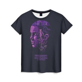Женская футболка 3D с принтом Stranger Things в Кировске, 100% полиэфир ( синтетическое хлопкоподобное полотно) | прямой крой, круглый вырез горловины, длина до линии бедер | очень странные дела