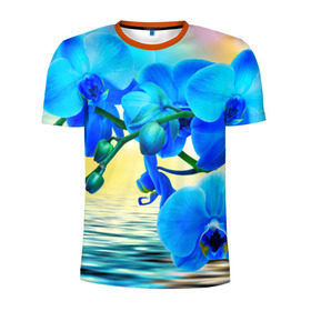 Мужская футболка 3D спортивная с принтом Орхидеи в Кировске, 100% полиэстер с улучшенными характеристиками | приталенный силуэт, круглая горловина, широкие плечи, сужается к линии бедра | Тематика изображения на принте: орхидея | природа | цветы