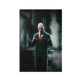 Обложка для паспорта матовая кожа с принтом Hitman в Кировске, натуральная матовая кожа | размер 19,3 х 13,7 см; прозрачные пластиковые крепления | agent | hitman | агент 47 | хитмэн