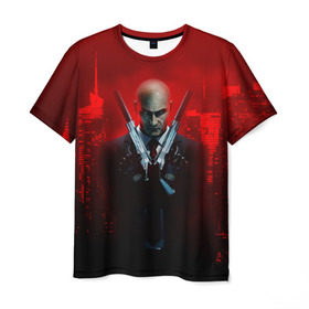 Мужская футболка 3D с принтом Hitman в Кировске, 100% полиэфир | прямой крой, круглый вырез горловины, длина до линии бедер | agent | hitman | агент 47 | хитмэн