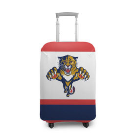 Чехол для чемодана 3D с принтом Florida Panthers white в Кировске, 86% полиэфир, 14% спандекс | двустороннее нанесение принта, прорези для ручек и колес | florida panthers | hockey | nhl | нхл | хоккей