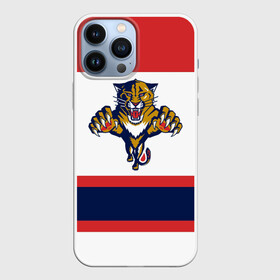 Чехол для iPhone 13 Pro Max с принтом Florida Panthers white в Кировске,  |  | Тематика изображения на принте: florida panthers | hockey | nhl | нхл | хоккей