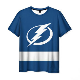 Мужская футболка 3D с принтом Tampa Bay Lightning в Кировске, 100% полиэфир | прямой крой, круглый вырез горловины, длина до линии бедер | hockey | nhl | tampa bay lightning | нхл | хоккей