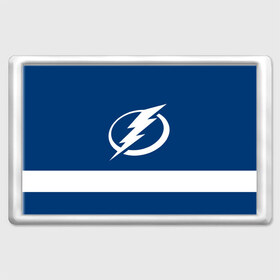 Магнит 45*70 с принтом Tampa Bay Lightning в Кировске, Пластик | Размер: 78*52 мм; Размер печати: 70*45 | Тематика изображения на принте: hockey | nhl | tampa bay lightning | нхл | хоккей