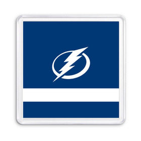 Магнит 55*55 с принтом Tampa Bay Lightning в Кировске, Пластик | Размер: 65*65 мм; Размер печати: 55*55 мм | Тематика изображения на принте: hockey | nhl | tampa bay lightning | нхл | хоккей