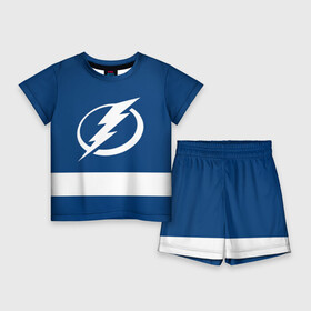 Детский костюм с шортами 3D с принтом Tampa Bay Lightning в Кировске,  |  | hockey | nhl | tampa bay lightning | нхл | хоккей