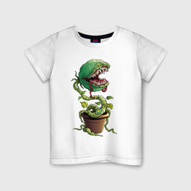Детская футболка хлопок с принтом Plants vs zombies в Кировске, 100% хлопок | круглый вырез горловины, полуприлегающий силуэт, длина до линии бедер | plants | zombies