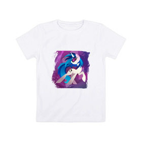 Детская футболка хлопок с принтом My littlle pony Vinyl Scratch в Кировске, 100% хлопок | круглый вырез горловины, полуприлегающий силуэт, длина до линии бедер | 