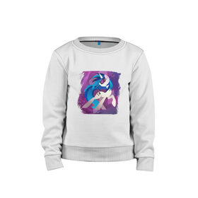 Детский свитшот хлопок с принтом My littlle pony Vinyl Scratch в Кировске, 100% хлопок | круглый вырез горловины, эластичные манжеты, пояс и воротник | Тематика изображения на принте: 