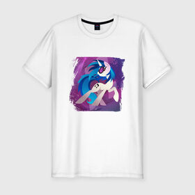 Мужская футболка премиум с принтом My littlle pony Vinyl Scratch в Кировске, 92% хлопок, 8% лайкра | приталенный силуэт, круглый вырез ворота, длина до линии бедра, короткий рукав | 
