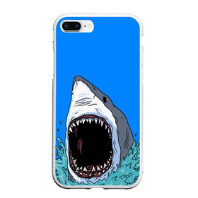 Чехол для iPhone 7Plus/8 Plus матовый с принтом shark в Кировске, Силикон | Область печати: задняя сторона чехла, без боковых панелей | fish | ocean | shark | water | акула | море | океан | рыба