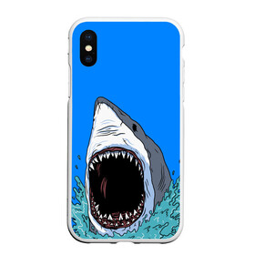 Чехол для iPhone XS Max матовый с принтом shark в Кировске, Силикон | Область печати: задняя сторона чехла, без боковых панелей | fish | ocean | shark | water | акула | море | океан | рыба