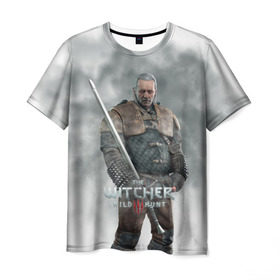Мужская футболка 3D с принтом The Witcher в Кировске, 100% полиэфир | прямой крой, круглый вырез горловины, длина до линии бедер | witcher | ведьмак | геральт