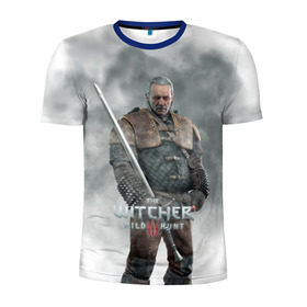 Мужская футболка 3D спортивная с принтом The Witcher в Кировске, 100% полиэстер с улучшенными характеристиками | приталенный силуэт, круглая горловина, широкие плечи, сужается к линии бедра | Тематика изображения на принте: witcher | ведьмак | геральт