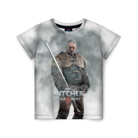 Детская футболка 3D с принтом The Witcher в Кировске, 100% гипоаллергенный полиэфир | прямой крой, круглый вырез горловины, длина до линии бедер, чуть спущенное плечо, ткань немного тянется | witcher | ведьмак | геральт