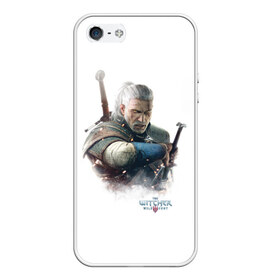 Чехол для iPhone 5/5S матовый с принтом The Witcher в Кировске, Силикон | Область печати: задняя сторона чехла, без боковых панелей | witcher | ведьмак | геральт