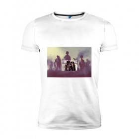 Мужская футболка премиум с принтом Walking Dead в Кировске, 92% хлопок, 8% лайкра | приталенный силуэт, круглый вырез ворота, длина до линии бедра, короткий рукав | ходячие мертвецы