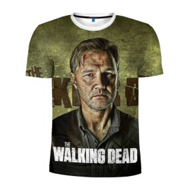 Мужская футболка 3D спортивная с принтом Walking Dead в Кировске, 100% полиэстер с улучшенными характеристиками | приталенный силуэт, круглая горловина, широкие плечи, сужается к линии бедра | ходячие мертвецы