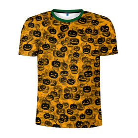 Мужская футболка 3D спортивная с принтом Тыквы в Кировске, 100% полиэстер с улучшенными характеристиками | приталенный силуэт, круглая горловина, широкие плечи, сужается к линии бедра | halloween | helloween | хеллоуин