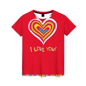 Женская футболка 3D с принтом Милое сердечко в Кировске, 100% полиэфир ( синтетическое хлопкоподобное полотно) | прямой крой, круглый вырез горловины, длина до линии бедер | любовь | поцелуй | святой валентин | сердце | счастье | я люблю тебя