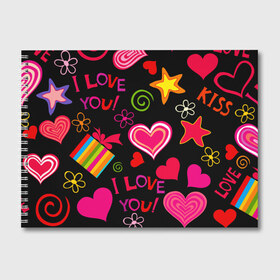 Альбом для рисования с принтом Праздник любви в Кировске, 100% бумага
 | матовая бумага, плотность 200 мг. | любовь | поцелуй | праздник | святой валентин | сердце | счастье | я люблю тебя