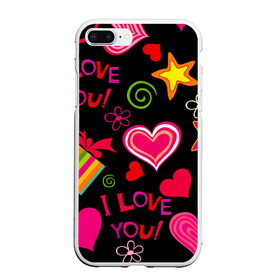 Чехол для iPhone 7Plus/8 Plus матовый с принтом Праздник любви в Кировске, Силикон | Область печати: задняя сторона чехла, без боковых панелей | любовь | поцелуй | праздник | святой валентин | сердце | счастье | я люблю тебя