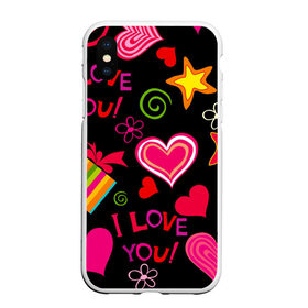 Чехол для iPhone XS Max матовый с принтом Праздник любви в Кировске, Силикон | Область печати: задняя сторона чехла, без боковых панелей | любовь | поцелуй | праздник | святой валентин | сердце | счастье | я люблю тебя
