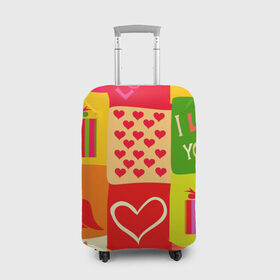 Чехол для чемодана 3D с принтом Праздник любви 2 в Кировске, 86% полиэфир, 14% спандекс | двустороннее нанесение принта, прорези для ручек и колес | губы | любовь | подарок | поцелуй | праздник | святой валентин | сердце | счастье | я люблю тебя