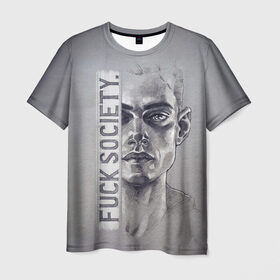 Мужская футболка 3D с принтом Fuck Society в Кировске, 100% полиэфир | прямой крой, круглый вырез горловины, длина до линии бедер | fsociety | mr robot | анонимус | мистер робот