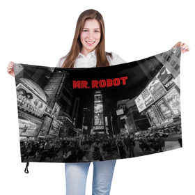 Флаг 3D с принтом Мистер Робот в Кировске, 100% полиэстер | плотность ткани — 95 г/м2, размер — 67 х 109 см. Принт наносится с одной стороны | fsociety | mr robot | анонимус | мистер робот