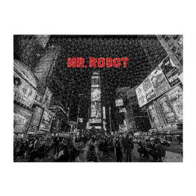 Обложка для студенческого билета с принтом Мистер Робот в Кировске, натуральная кожа | Размер: 11*8 см; Печать на всей внешней стороне | fsociety | mr robot | анонимус | мистер робот
