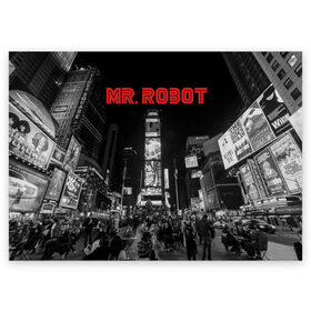 Поздравительная открытка с принтом Мистер Робот в Кировске, 100% бумага | плотность бумаги 280 г/м2, матовая, на обратной стороне линовка и место для марки
 | fsociety | mr robot | анонимус | мистер робот