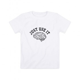Детская футболка хлопок с принтом Мозг в Кировске, 100% хлопок | круглый вырез горловины, полуприлегающий силуэт, длина до линии бедер | мозг