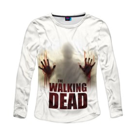 Женский лонгслив 3D с принтом The Walking Dead в Кировске, 100% полиэстер | длинные рукава, круглый вырез горловины, полуприлегающий силуэт | the walking dead | америка | апокалипсис | глен | дерил | зомби | карл | кровь | рик | сша | ходячие мертвецы