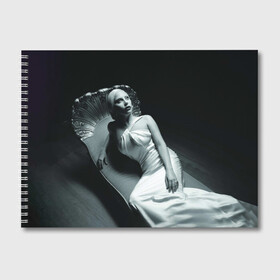 Альбом для рисования с принтом Lady Gaga в Кировске, 100% бумага
 | матовая бумага, плотность 200 мг. | american horror story | американская история ужасов