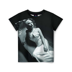 Детская футболка 3D с принтом Lady Gaga в Кировске, 100% гипоаллергенный полиэфир | прямой крой, круглый вырез горловины, длина до линии бедер, чуть спущенное плечо, ткань немного тянется | american horror story | американская история ужасов