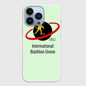 Чехол для iPhone 13 Pro с принтом IBU в Кировске,  |  | biathlon | ibu | international biathlon union | биатлон | гонка | зимний спорт | кубок мира | олимпиада | спорт | спринт | чемпионат | чемпионат мира | эстафета