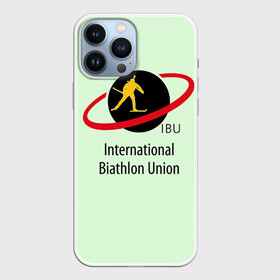 Чехол для iPhone 13 Pro Max с принтом IBU в Кировске,  |  | Тематика изображения на принте: biathlon | ibu | international biathlon union | биатлон | гонка | зимний спорт | кубок мира | олимпиада | спорт | спринт | чемпионат | чемпионат мира | эстафета