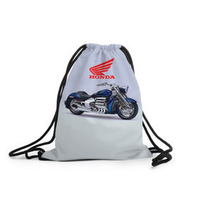 Рюкзак-мешок 3D с принтом Honda 4 в Кировске, 100% полиэстер | плотность ткани — 200 г/м2, размер — 35 х 45 см; лямки — толстые шнурки, застежка на шнуровке, без карманов и подкладки | honda | moto | мото | мотоцикл | мотоциклы | хонда