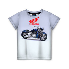 Детская футболка 3D с принтом Honda 4 в Кировске, 100% гипоаллергенный полиэфир | прямой крой, круглый вырез горловины, длина до линии бедер, чуть спущенное плечо, ткань немного тянется | Тематика изображения на принте: honda | moto | мото | мотоцикл | мотоциклы | хонда