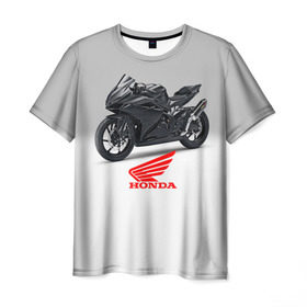 Мужская футболка 3D с принтом Honda 3 в Кировске, 100% полиэфир | прямой крой, круглый вырез горловины, длина до линии бедер | honda | moto | мото | мотоцикл | мотоциклы | хонда
